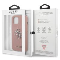Guess 4G Metal Logo Saffiano Backcover Apple iPhone 13 Mini - Rosa