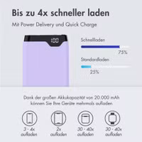 imoshion Powerbank - 20.000 mAh - Schnelles Aufladen und Power Delivery - Lila