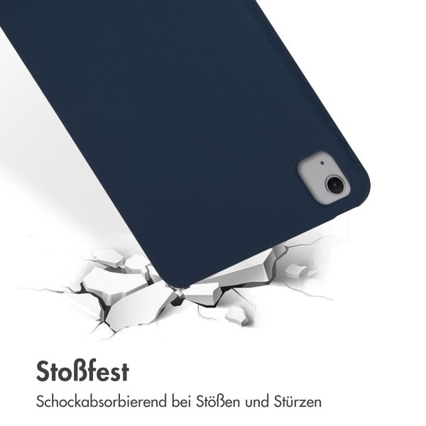 Accezz Liquid Silicone Back Cover mit Stifthalter Apple iPad Air 13 Zoll (2025) M3 / (2024) M2 - Dunkelblau