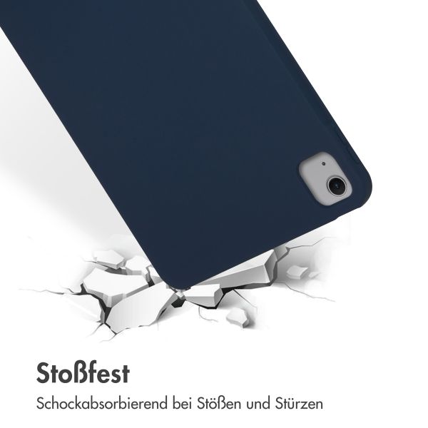 Accezz Liquid Silicone Back Cover mit Stifthalter für das iPad Air 13 Zoll (2024) M2 - Dunkelblau