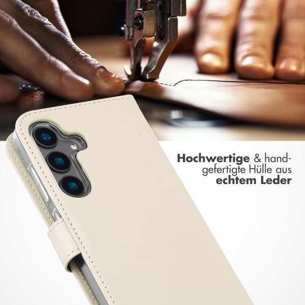 Selencia Echtleder Klapphülle Samsung Galaxy S24 - Greige