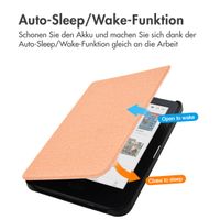 imoshion Canvas Sleepcover Klapphülle für das Kobo Clara Colour / Clara BW / Tolino Shine 5 / Shine Color - Peach