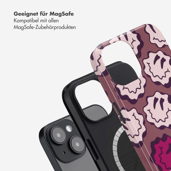 Selencia Vivid Rückabdeckung mit MagSafe Apple iPhone 14 - Wavy Smiley Pink