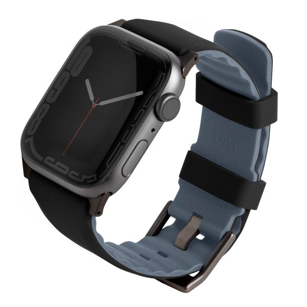 Uniq Linus AiroSoft™ Silikonarmband für das  Apple Watch Series 1 t/m 9 / SE (38/40/41 mm) | Series 10 / 11 (42 mm) - Midnight Black