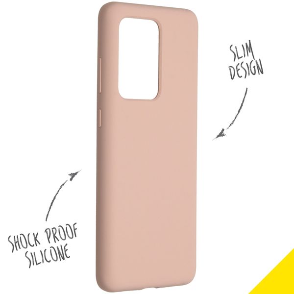 Accezz Liquid Silikoncase Rosa für das Samsung Galaxy S20 Ultra