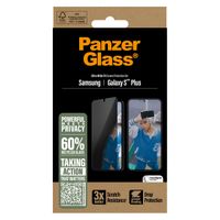 PanzerGlass Ultra Wide Fit Antibakterieller Screen Protector mit Sichtschutz inkl. Applikator für das Samsung Galaxy S25 Plus