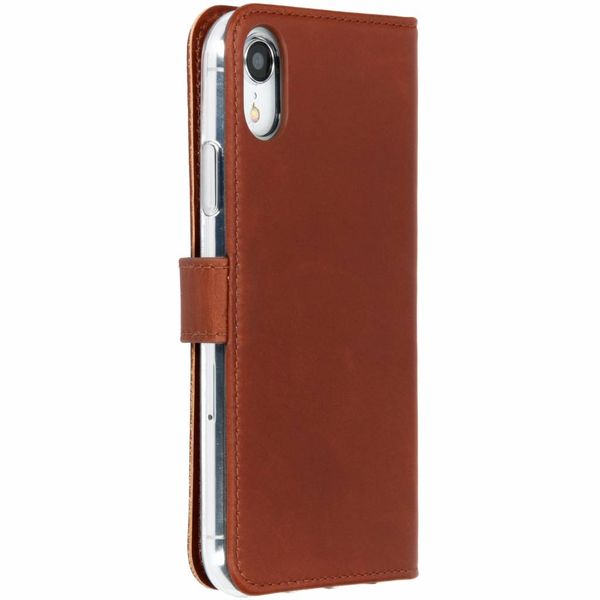 Selencia Echtleder Klapphülle iPhone Xr - Braun
