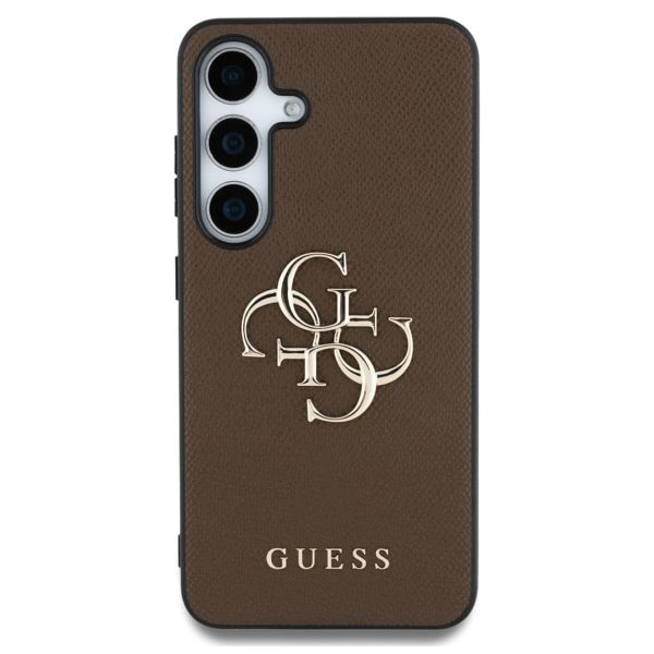 Guess 4G Metal Logo Saffiano Backcover Samsung Galaxy S25 Plus - Braun