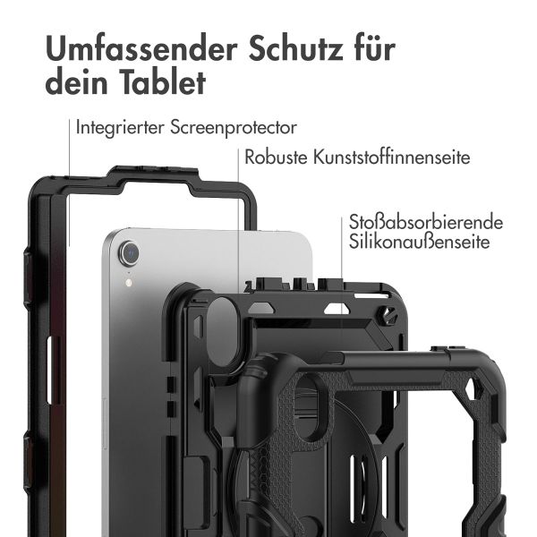 Accezz ﻿Robustes Back Cover mit Schultergurt für das iPad Mini 7 (2024) / iPad Mini 6 (2021) - Schwarz