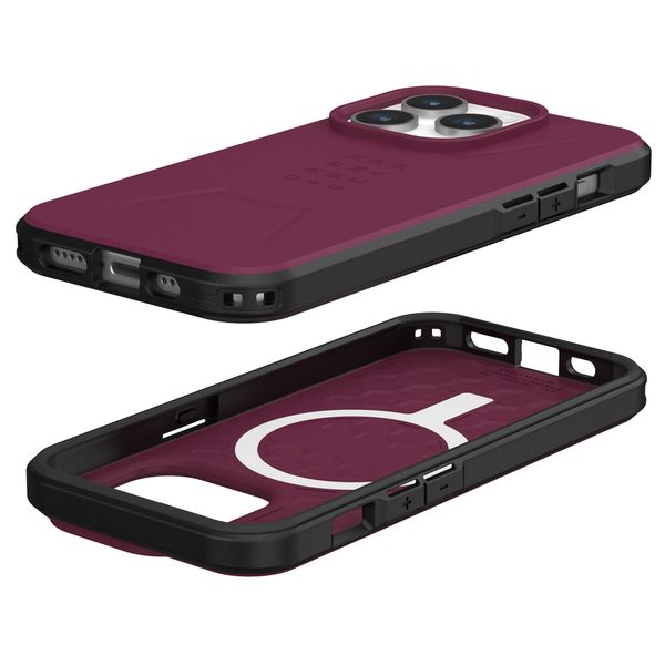 UAG Civilian Backcover MagSafe für das iPhone 15 Pro - Bordeaux