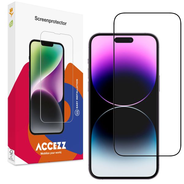 Accezz Full Cover Screen Protector aus gehärtetem Glas für das iPhone 15 Pro Max