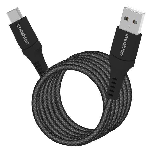 imoshion Magnetisches geflochtenes Kabel – USB-C auf USB-A – 1 Meter – Schwarz