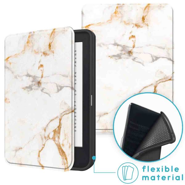 imoshion Design Slim Soft Case Sleepcover für das Kobo Clara 2E / Tolino Shine 4 - White Marble