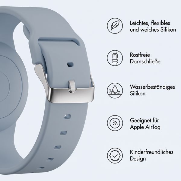 imoshion AirTag Kinderarmband - Halter für Apple AirTag - One Size - Grayish Blue