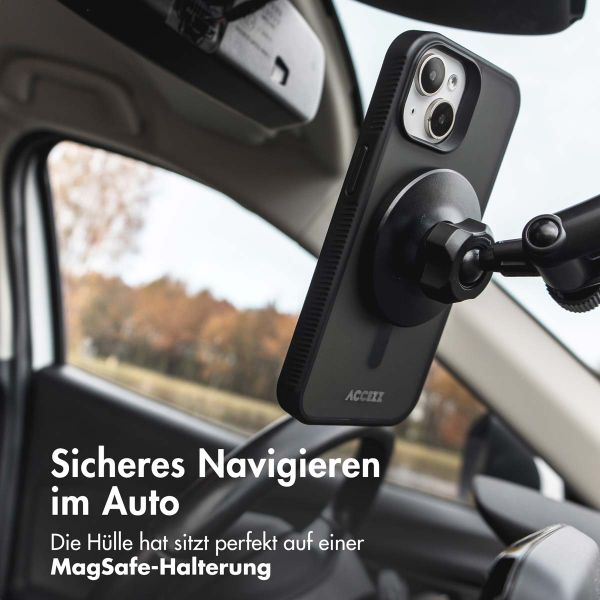 Accezz Rugged Frosted Back Cover mit MagSafe iPhone 16 - Schwarz