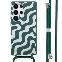 imoshion Silikonhülle design mit Band für das Samsung Galaxy S25 Ultra - Petrol Green Groovy