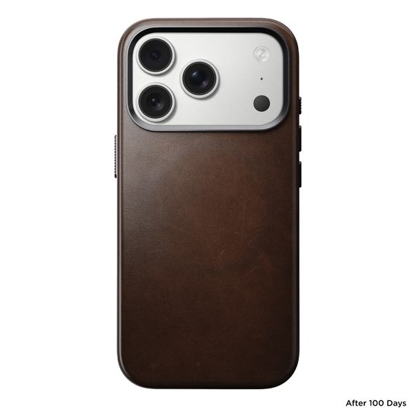 Nomad Traditionelles Horween-Leder Backcover mit MagSafe Apple iPhone 17 Pro - Rustic Brown