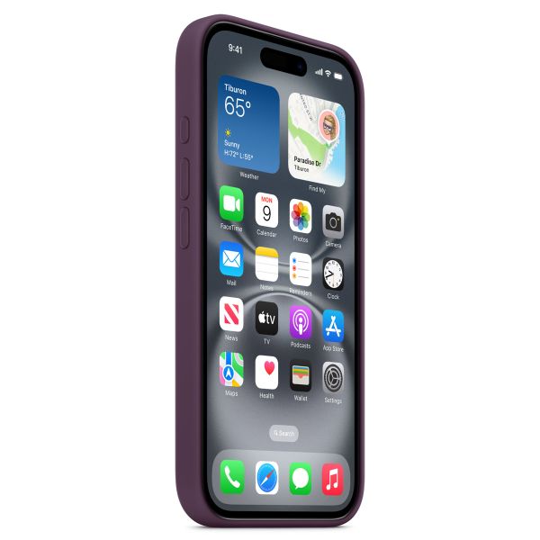 Apple Silikon-Case MagSafe für das iPhone 16 - Plum