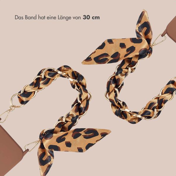 Selencia Luxus-Handyband mit Schal - Braun