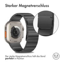 Selencia Edelstahl Magnetarmband für das Apple Watch Series 1-10 / SE / Ultra (2) - 42/44/45/46/49 mm - Schwarz