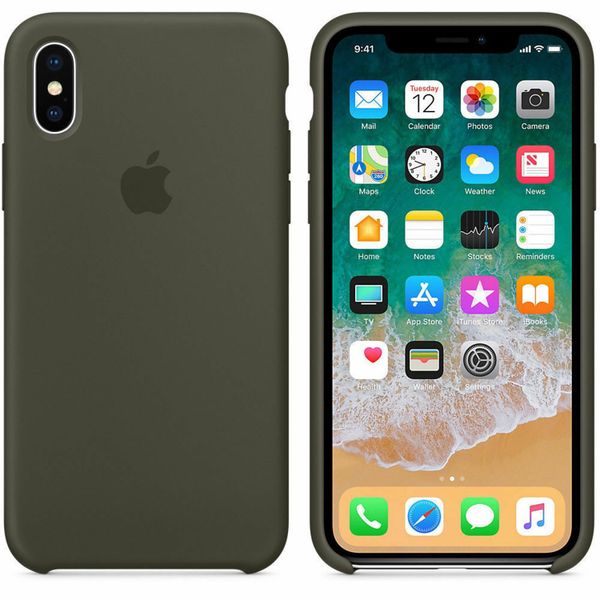 Apple Silikon-Case Dark Olive für das iPhone X