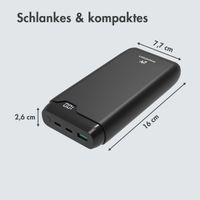 imoshion Powerbank 27.000 mAh + Accezz Ultra Slim GaN Ladegerät + Accezz USB-C- auf USB-C-Kabel - 1 Meter - Schwarz