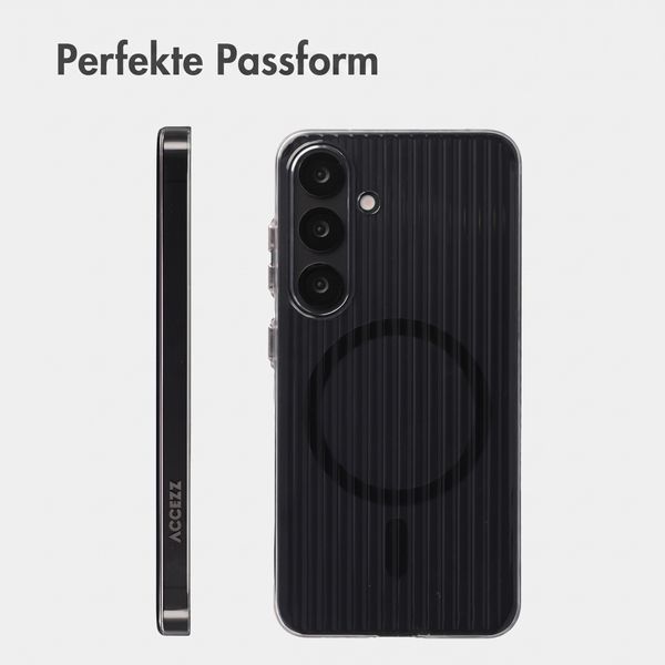Accezz Lite Backcover mit MagSafe | Fluted | Samsung Galaxy S25 - Schwarz