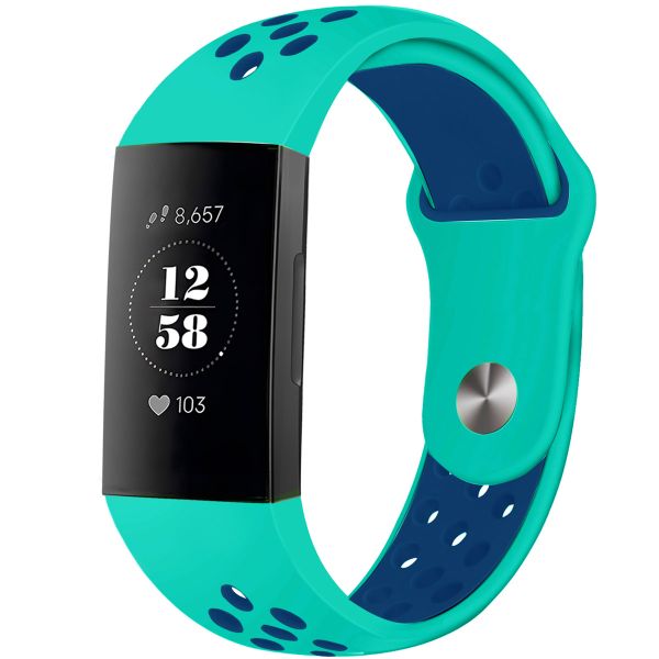 imoshion Silikonband Sport für das Fitbit Charge 3  /  4 - Türkis  /  Blau