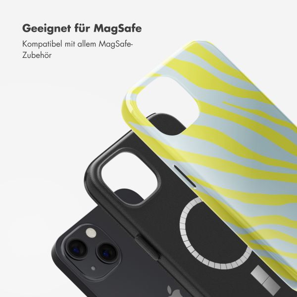 Selencia Vivid Tough Back Cover MagSafe für das iPhone 13 - Zebra Winter Sky Titanium Yellow