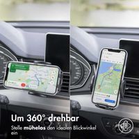 imoshion Telefonhalter für das Auto - Verstellbar - Universell - Carbon - Armaturenbrett / Scheibe / Lüftungsgitter - Schwarz