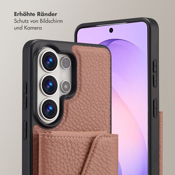 Selencia Sera HandyHülle mit Kordel und Umschlag-Kartenhalter Samsung Galaxy S26 Ultra - Old Pink