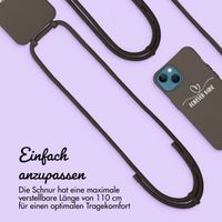 Personalisierte Color Backcover MagSafe mit abtrennbarem Band und elegantem Herz für iPhone 13 - Black Coffee