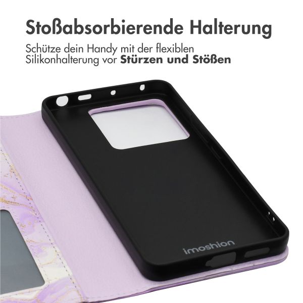 imoshion Design Klapphülle für das Xiaomi Redmi Note 13 Pro (5G) / Poco X6 - Purple Marble