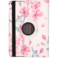 imoshion 360° drehbare Design Tablet Klapphülle Apple iPad 9 (2021) 10.2 Zoll / iPad 8 (2020) 10.2 Zoll / iPad 7 (2019) 10.2 Zoll - Blossom Watercolor White