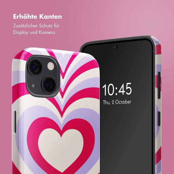 Selencia Vivid Tough Back Cover MagSafe für das iPhone 13 - Double Hearts Rubine Red Lilac