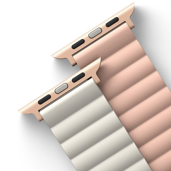Uniq Revix doppelseitiges Armband für das  Apple Watch Series 1 t/m 9 / SE (38/40/41 mm) | Series 10 / 11 (42 mm) - Blush Pink / Beige
