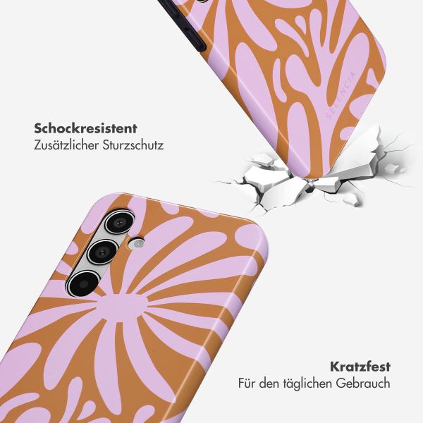 Selencia Vivid Tough Back Cover für das Samsung Galaxy A55 - Modern Bloom Pink