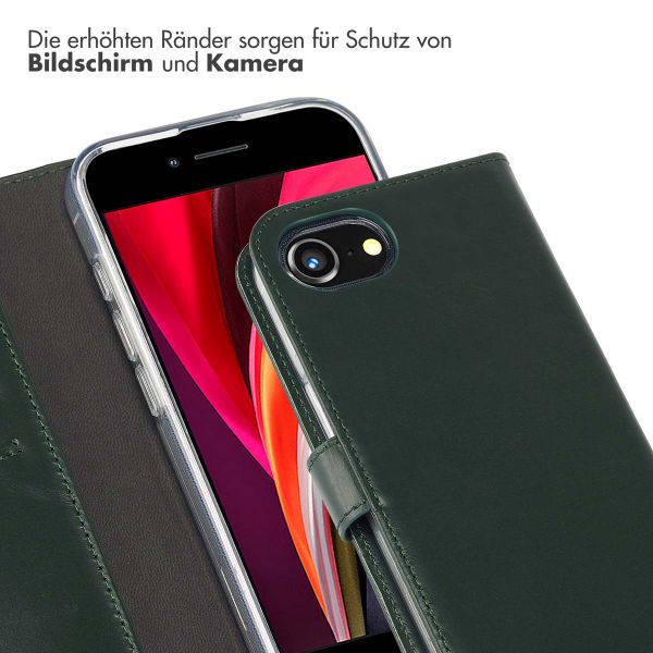 Selencia Echtleder Buchhülle iPhone 16e - Grün