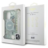 Guess MagSafe IML Flowers Case mit Beads Strap Apple iPhone 16 Pro Max - Green