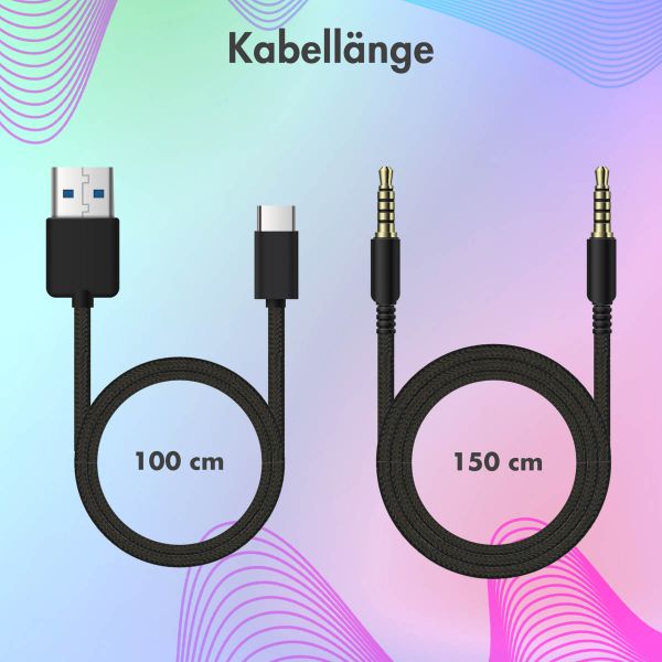 imoshion Kabellose Kinderkopfhörer LED Light - Dezibelbegrenzer - Mit AUX-Kabel - Lavender Lilac