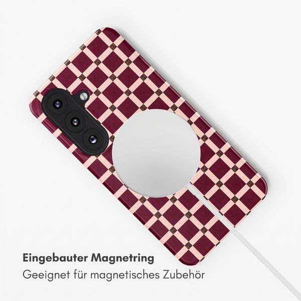 Selencia Vivid Rückabdeckung mit MagSafe Samsung Galaxy S26 - Check This Burgundy