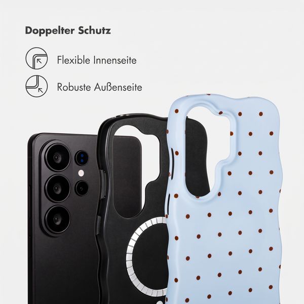 Selencia Vivid Wavy Backcover mit MagSafe Samsung Galaxy S26 Ultra - Happy Dots Digital Sky
