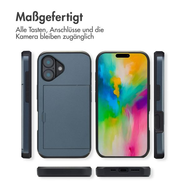 imoshion Backcover mit Kartenfach für das iPhone 16 - Dunkelblau