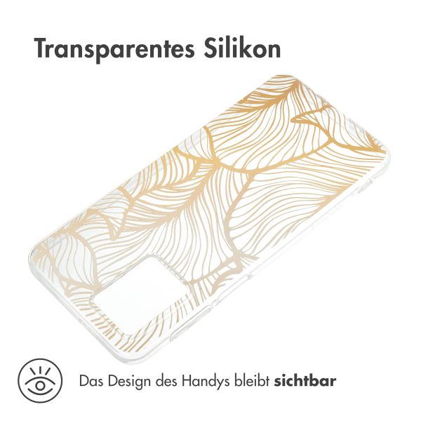 imoshion Design Hülle Motorola Moto G54 - Golden Leaves Transparent