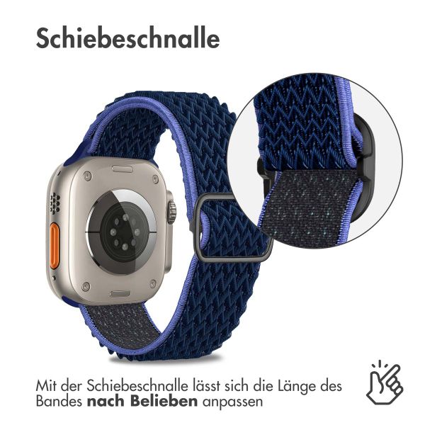 imoshion Elastische Nylonarmband für das Apple Watch Series 1-10 / SE / Ultra (2) - 42/44/45/46/49 mm - Dunkelblau