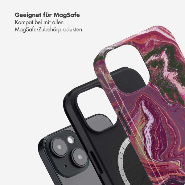 Selencia Vivid Tough Back Cover MagSafe für das iPhone 14 - Marble Purple