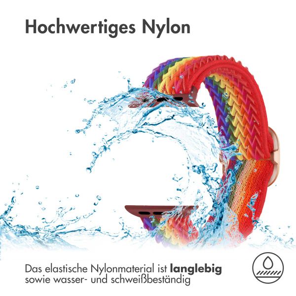imoshion Elastisches Nylonarmband für das  Apple Watch Series 1 t/m 9 / SE (38/40/41 mm) | Series 10 / 11 (42 mm) - Rainbow