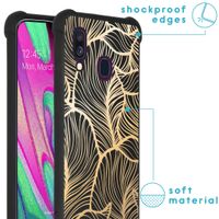 imoshion Design Hülle mit Band für das Samsung Galaxy A40 - Golden Leaves