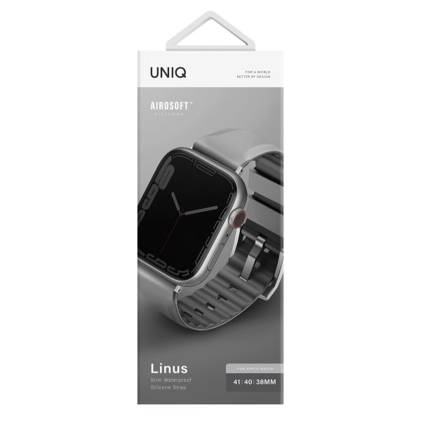 Uniq Linus AiroSoft™ Silikonarmband für das  Apple Watch Series 1 t/m 9 / SE (38/40/41 mm) | Series 10 / 11 (42 mm) - Chalk Grey