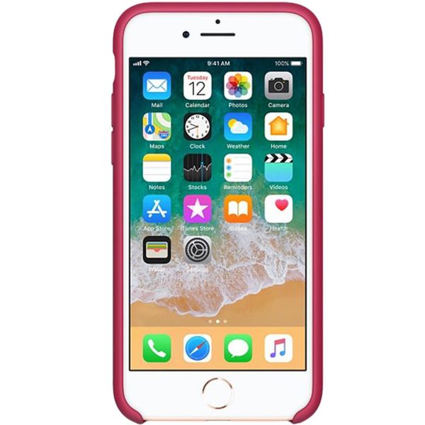 Apple Silikon-Case für das iPhone SE (2022 / 2020) / 8 / 7 - Rose Red